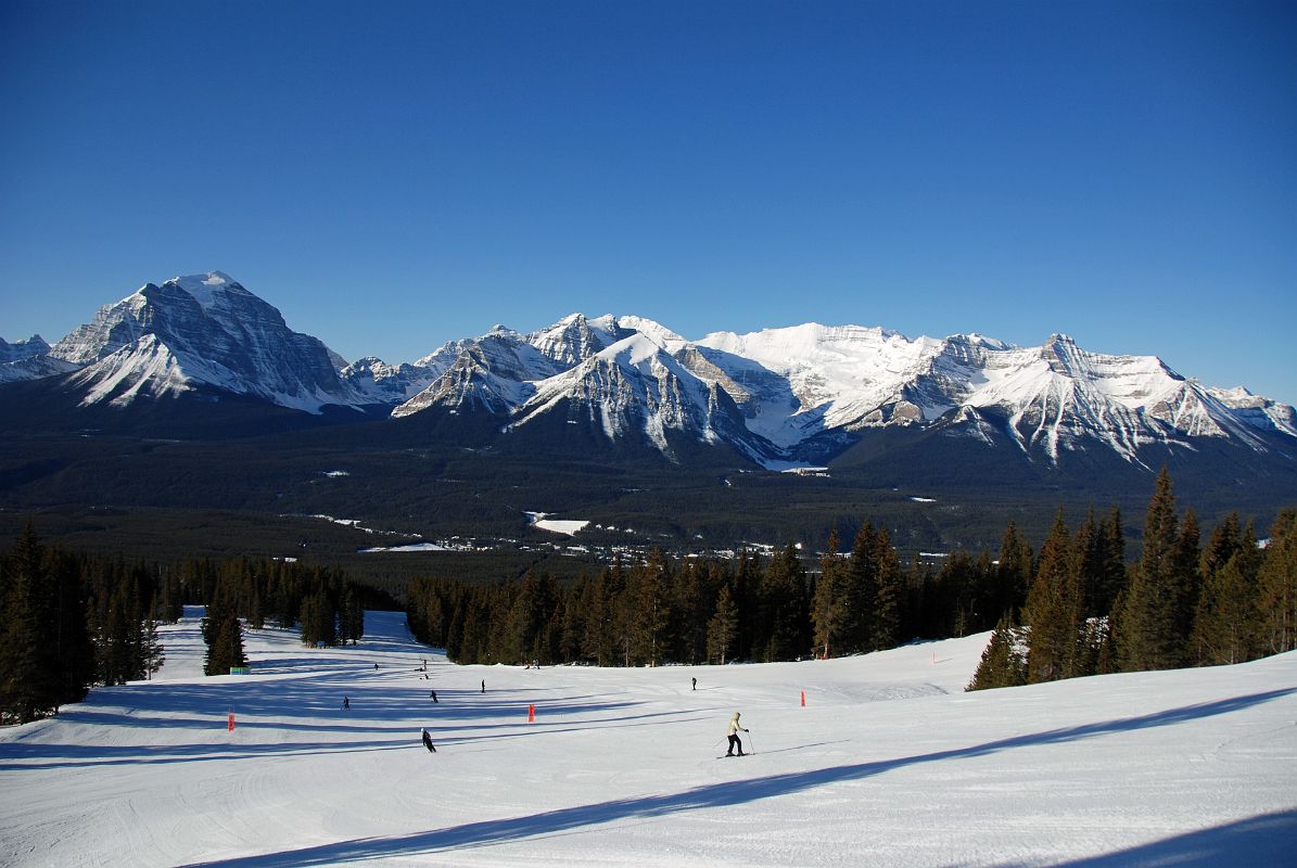 07 Lake Louise Ski Area With Mount Temple, Hungabee, Sheol, Haddo Peak and Mount Aberdeen, Mount Lefroy, Fairview Mountain, Mount Victoria above Lake Louise, Mount Whyte, St Piran and Niblock